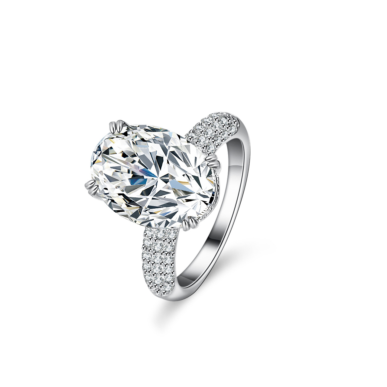 Moissanite Engagement Ring 1 Carat - Kadınlar için Alien 18 Ayar Altın