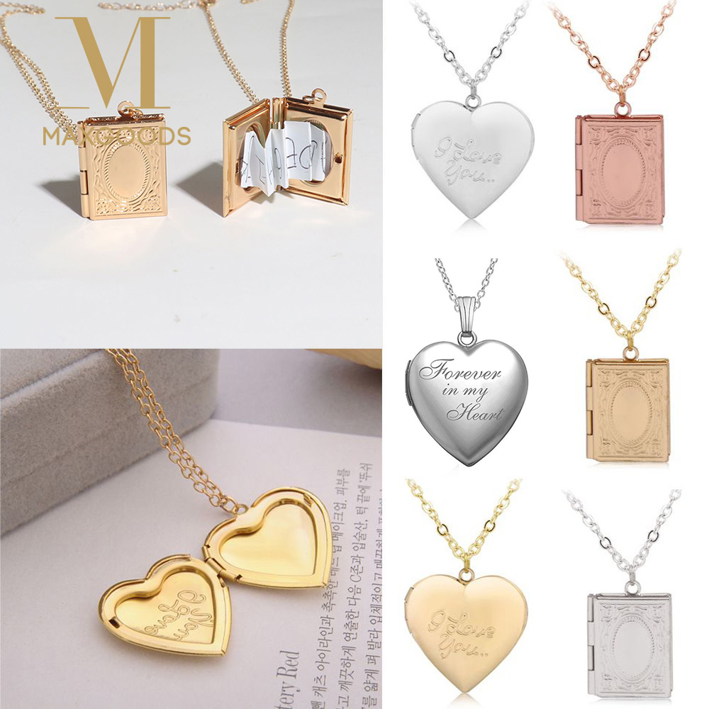 Heart Locket Necklace Photo - Yeni kalp şeklinde fotoğraf resim madalyon