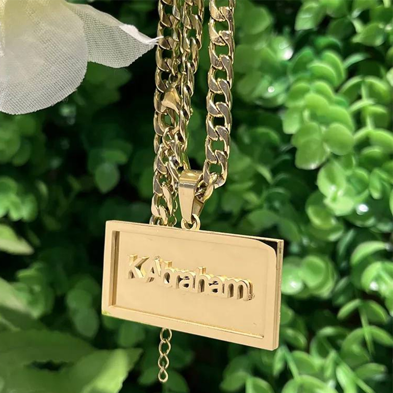 Custom Name Necklace Stainless Steel - Özel ad Hip Hop kolye erkekler