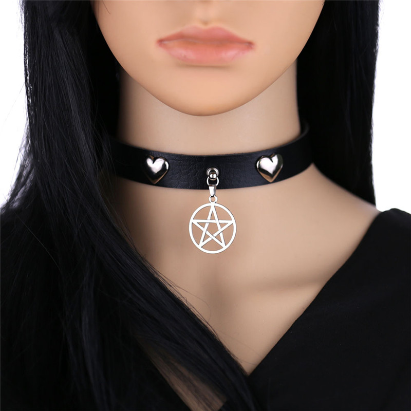 Goth Punk Spike Choker - Punk Cadılar Bayramı Emo Cosplay Siyah
