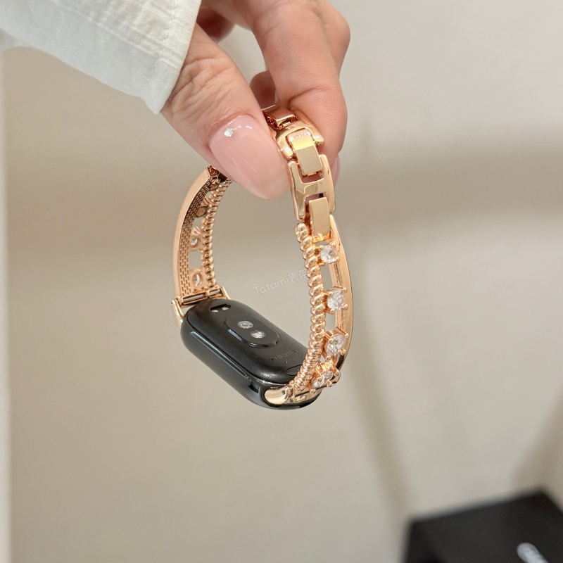 Bracelets - Elmas işlemeli metal bileklik, Xiaomi Band