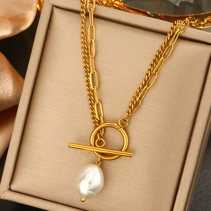Pearl Choker Necklace Vintage - Trend Zarif Takı Düğün Büyük Inci