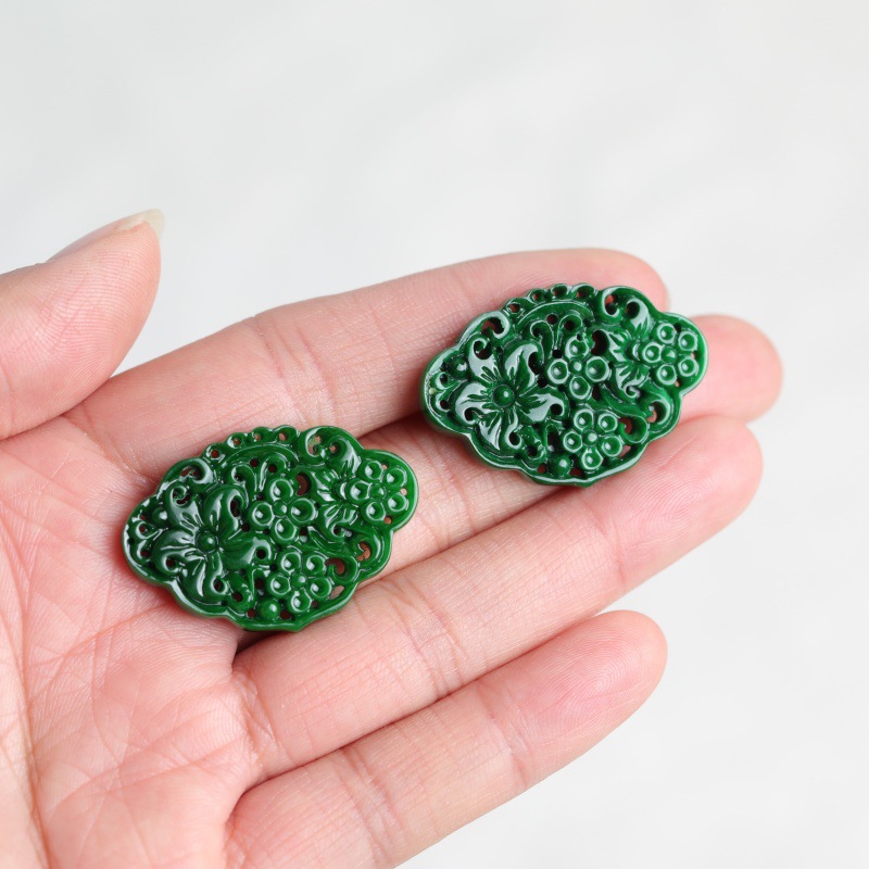 Earrings - 2 adet Doğal Yeşim Kuru Mavi