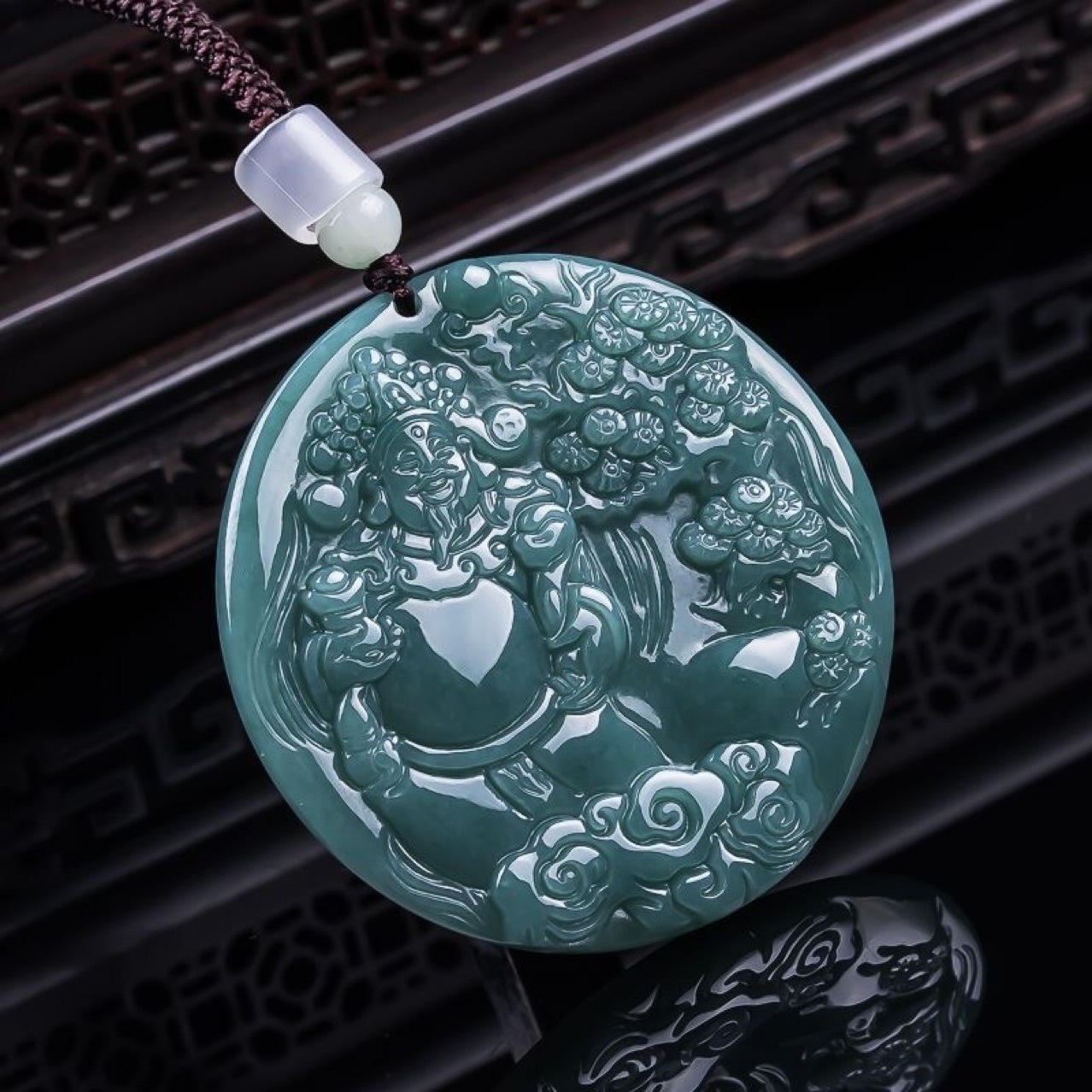 Necklaces - Burma Yeşim Taşı Zenginlik Tanrısı Kolye