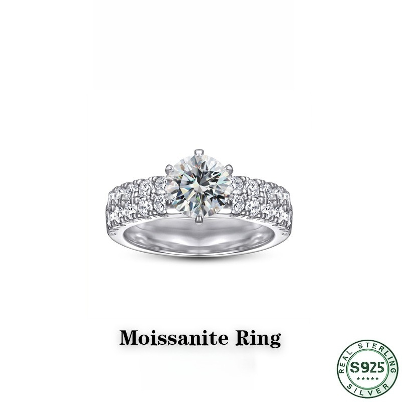Moissanite Engagement Ring 1 Carat - Çok satan moda 100% s925 gümüş