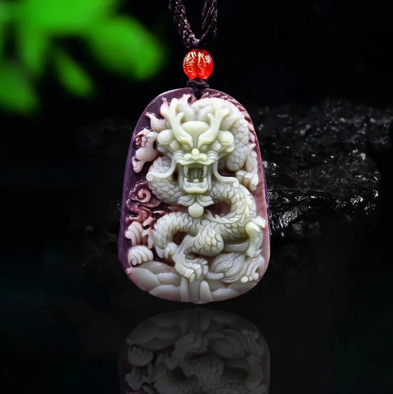 Necklaces - Mor Robe yeşim ejderha kolye kolye