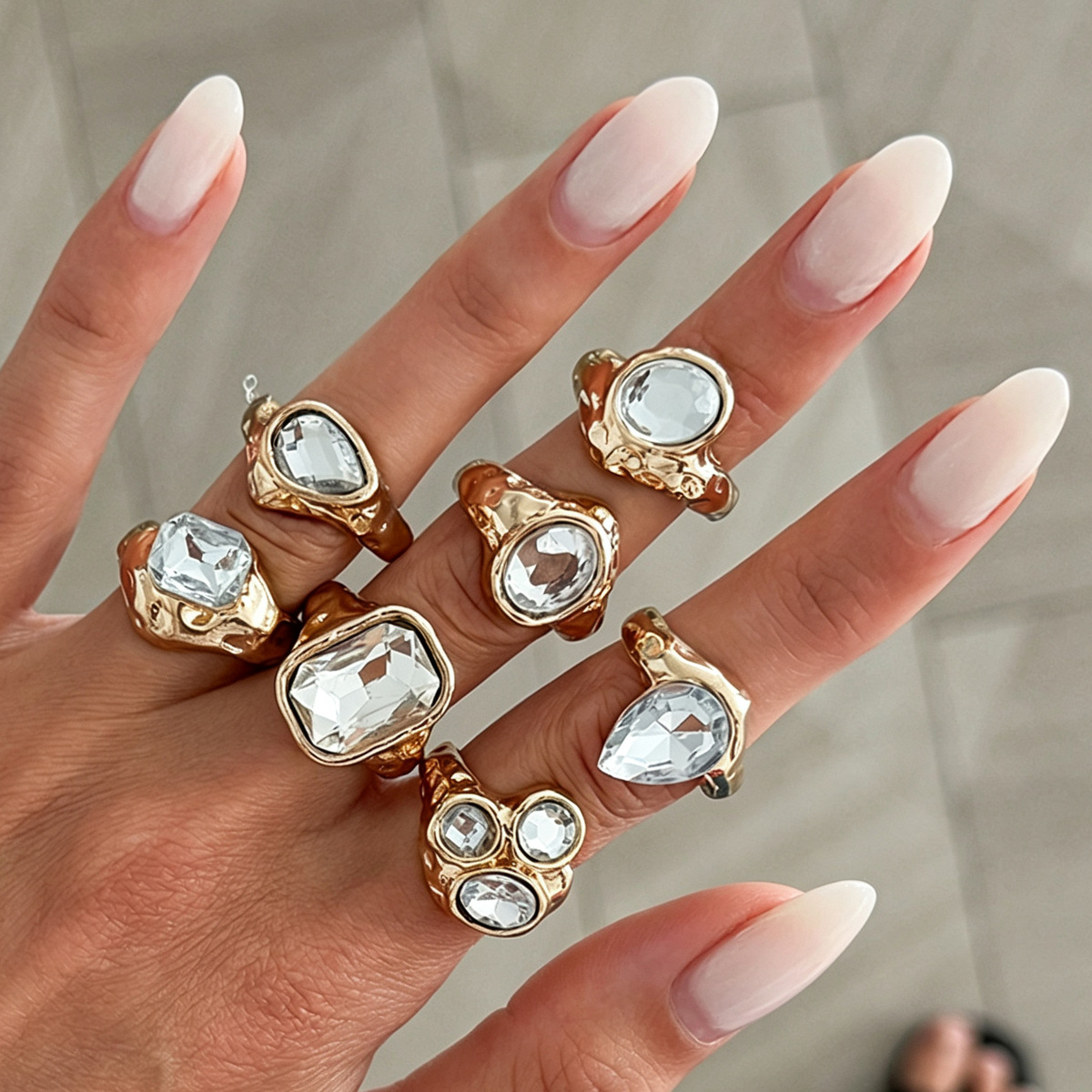 DIEZI 7 adet/takım Vintage Cam - Vintage Punk Knuckle Rings Set incelemesi ve fiyatı