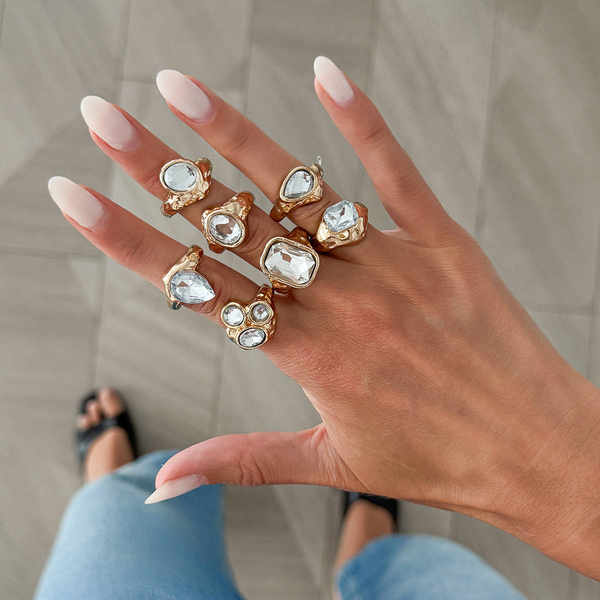 DIEZI 7 adet/takım Vintage Cam - Vintage Punk Knuckle Rings Set incelemesi ve fiyatı