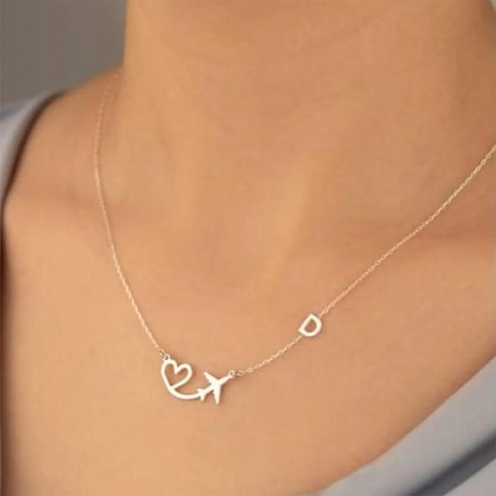 Kişiselleştirilmiş Kalp Uçak İ - Custom Name Necklace Stainless Steel incelemesi ve fiyatı