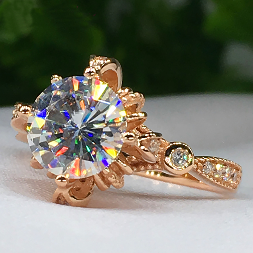 Özel Tasarım 18 Ayar Au750 Sar - Moissanite Engagement Ring 1 Carat incelemesi ve fiyatı