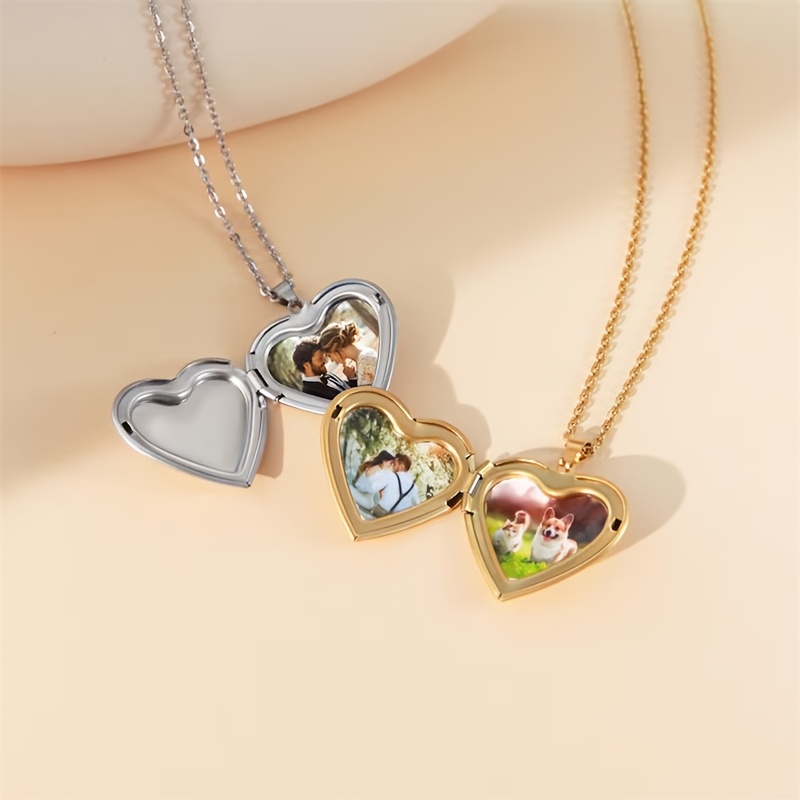 Kişiselleştirilmiş 1/2 Resimli - Heart Locket Necklace Photo incelemesi ve fiyatı