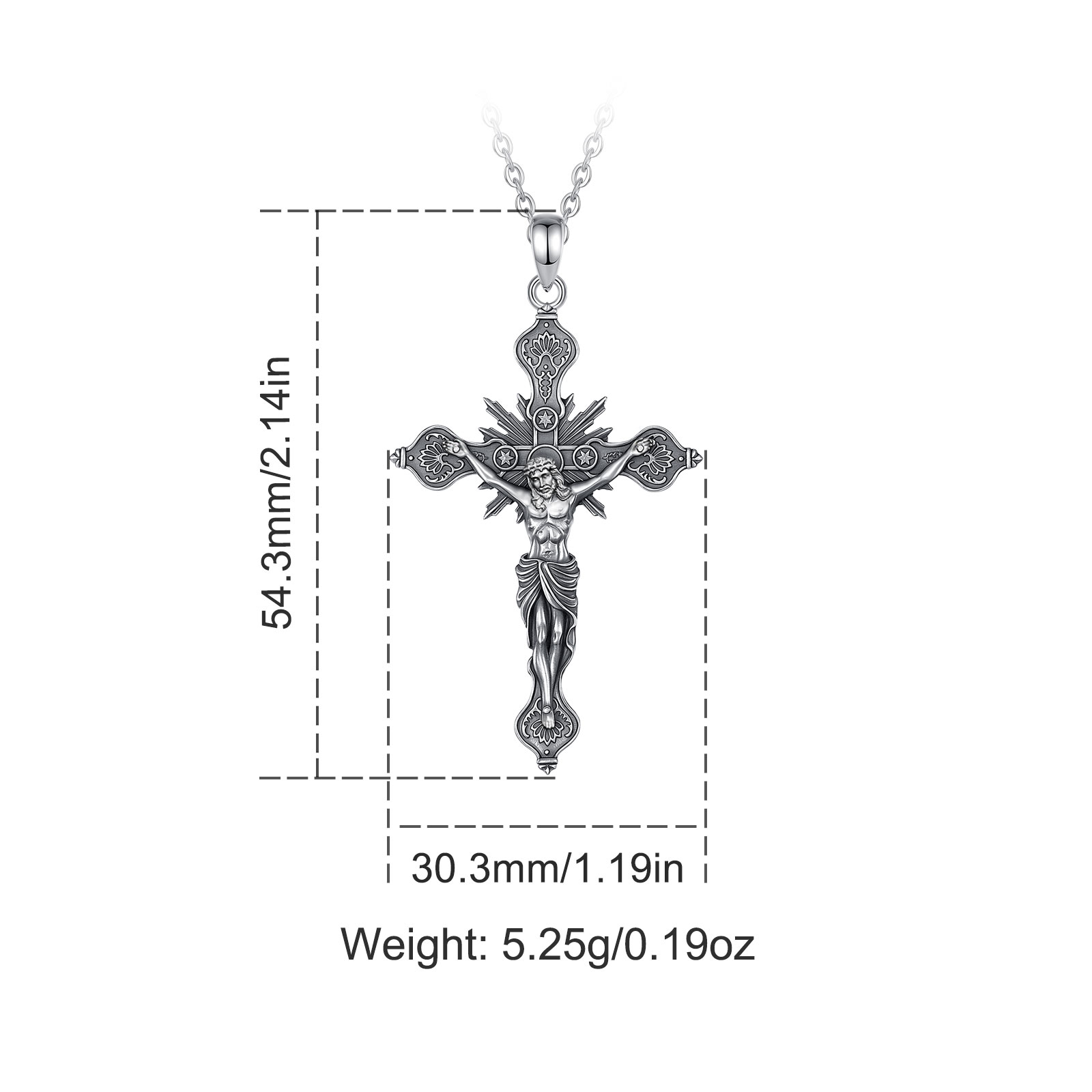 Eudora yeni haç çapraz kolye 9 - 925 Sterling Silver Chain Necklace Men incelemesi ve fiyatı
