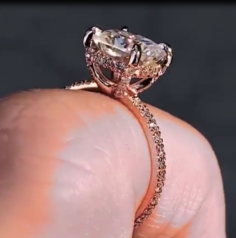Özel Tasarım 14 Ayar Gül Altın - Moissanite Engagement Ring 1 Carat incelemesi ve fiyatı