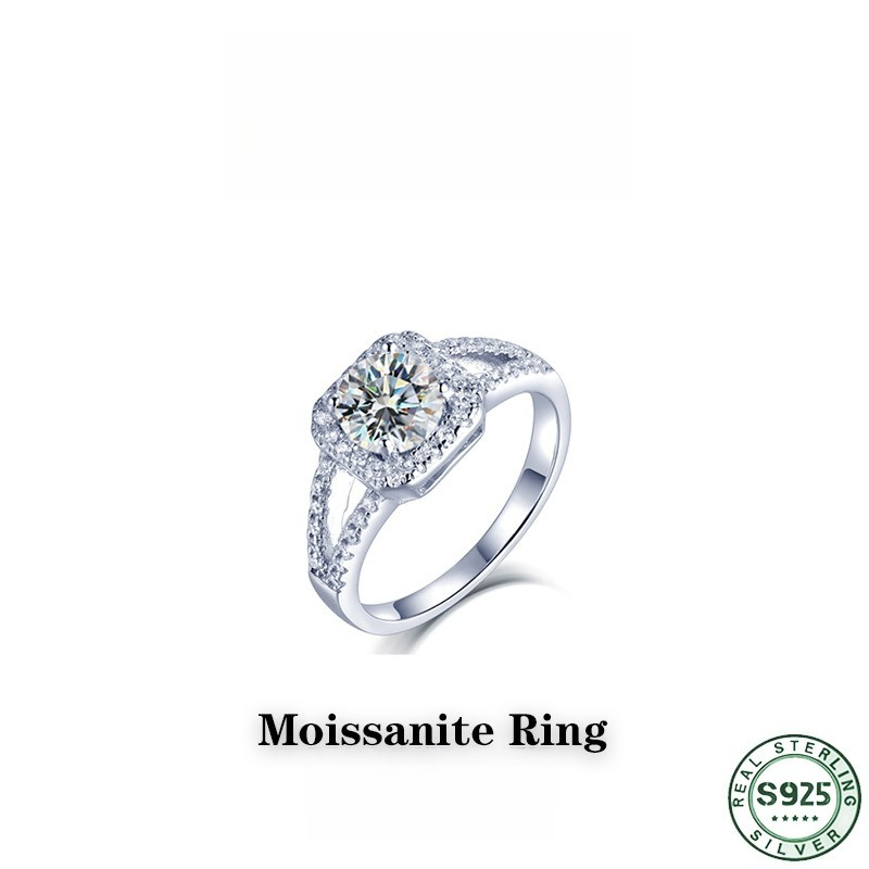 Çok satan, %100 S925 gümüşten  - Moissanite Engagement Ring 1 Carat incelemesi ve fiyatı