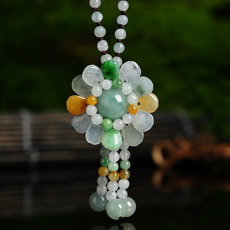 Sertifikalı burma yeşim ayçiçe - Necklaces incelemesi ve fiyatı