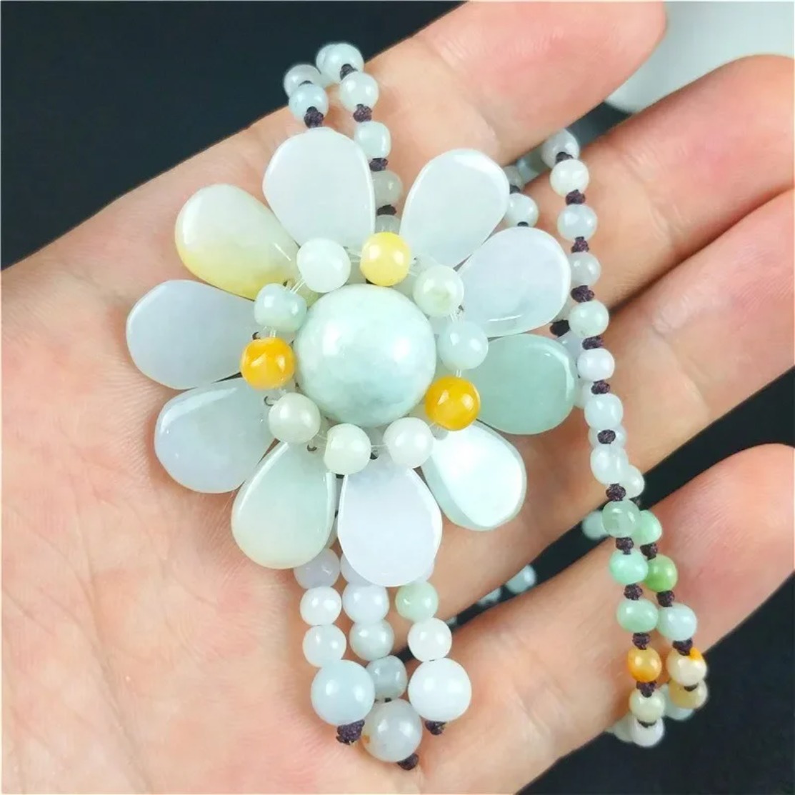 Sertifikalı burma yeşim ayçiçe - Necklaces incelemesi ve fiyatı