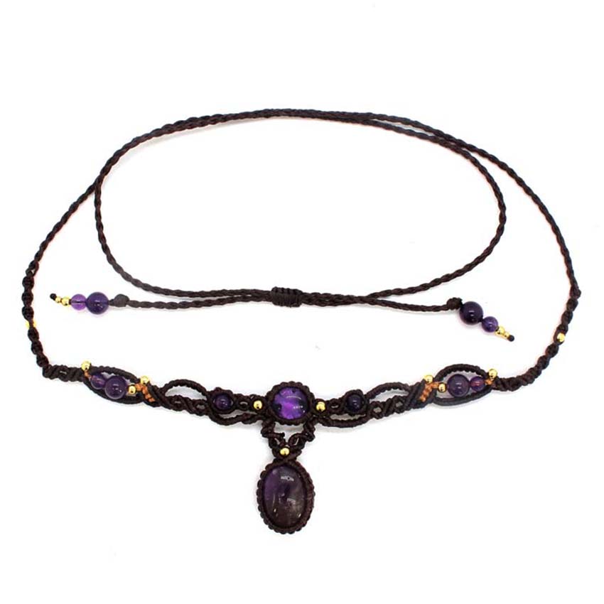Kristal Örgülü Makrome Taş Kol - Crystal Pendant Necklace Natural Stone incelemesi ve fiyatı