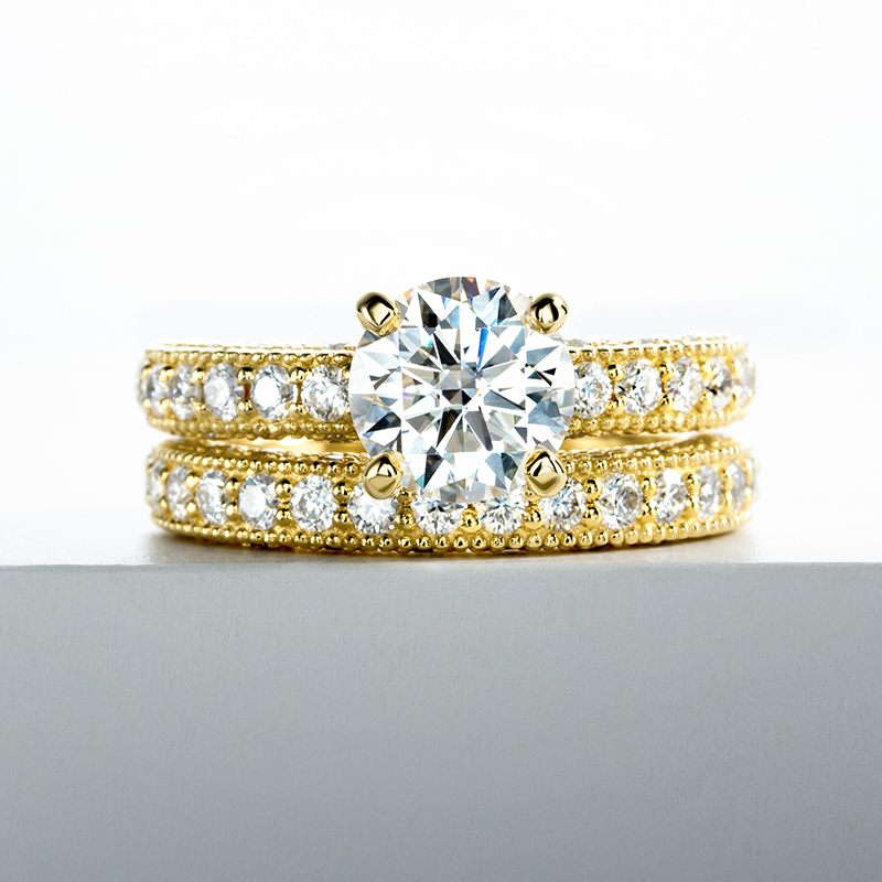 Kadınlar İçin Yüzük Seti 925 A - Moissanite Engagement Ring 1 Carat incelemesi ve fiyatı
