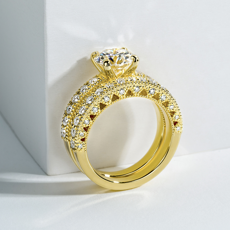 Kadınlar İçin Yüzük Seti 925 A - Moissanite Engagement Ring 1 Carat incelemesi ve fiyatı