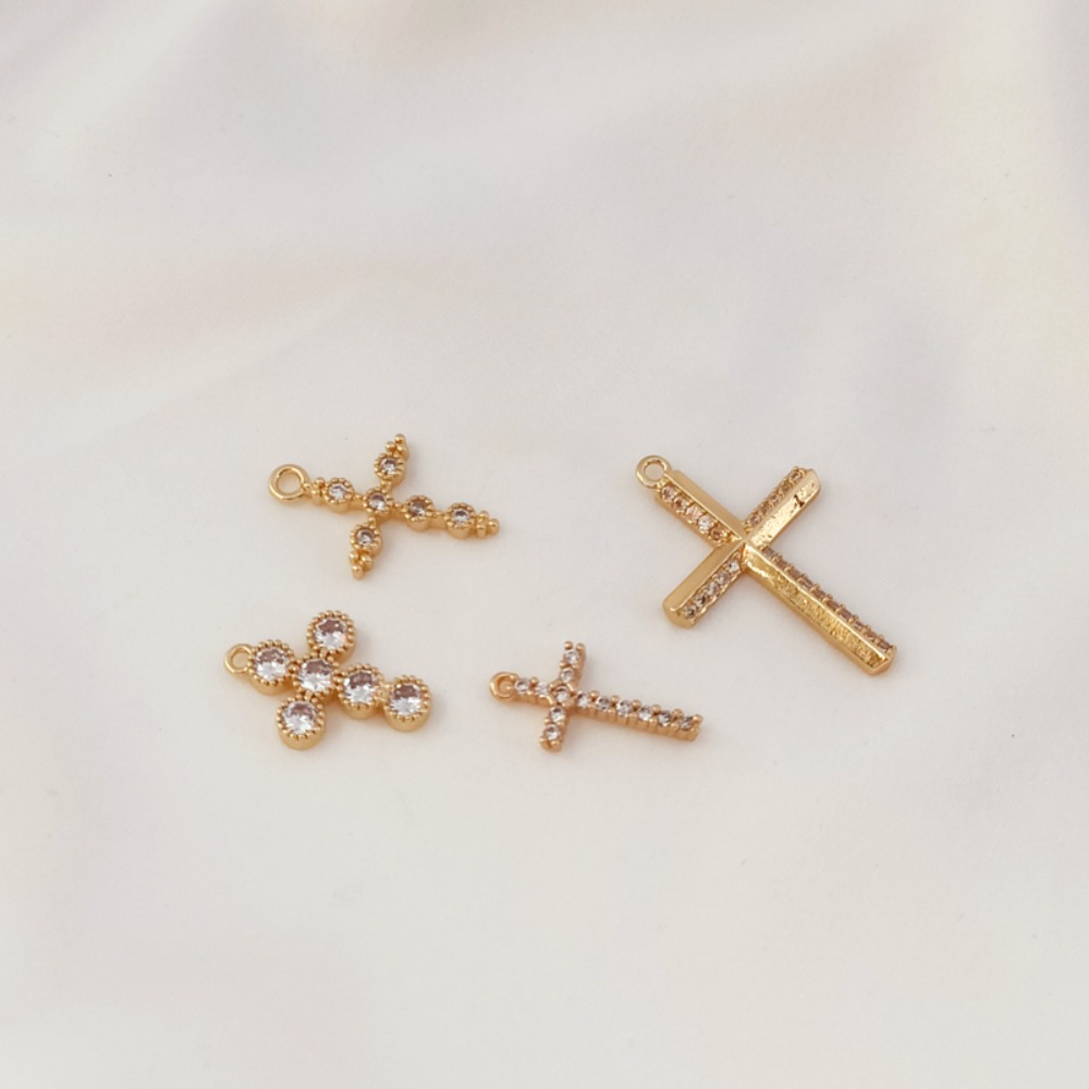 14 Ayar Altın Kaplama Zirkon Ç - Cross Pendant Necklace Gold incelemesi ve fiyatı