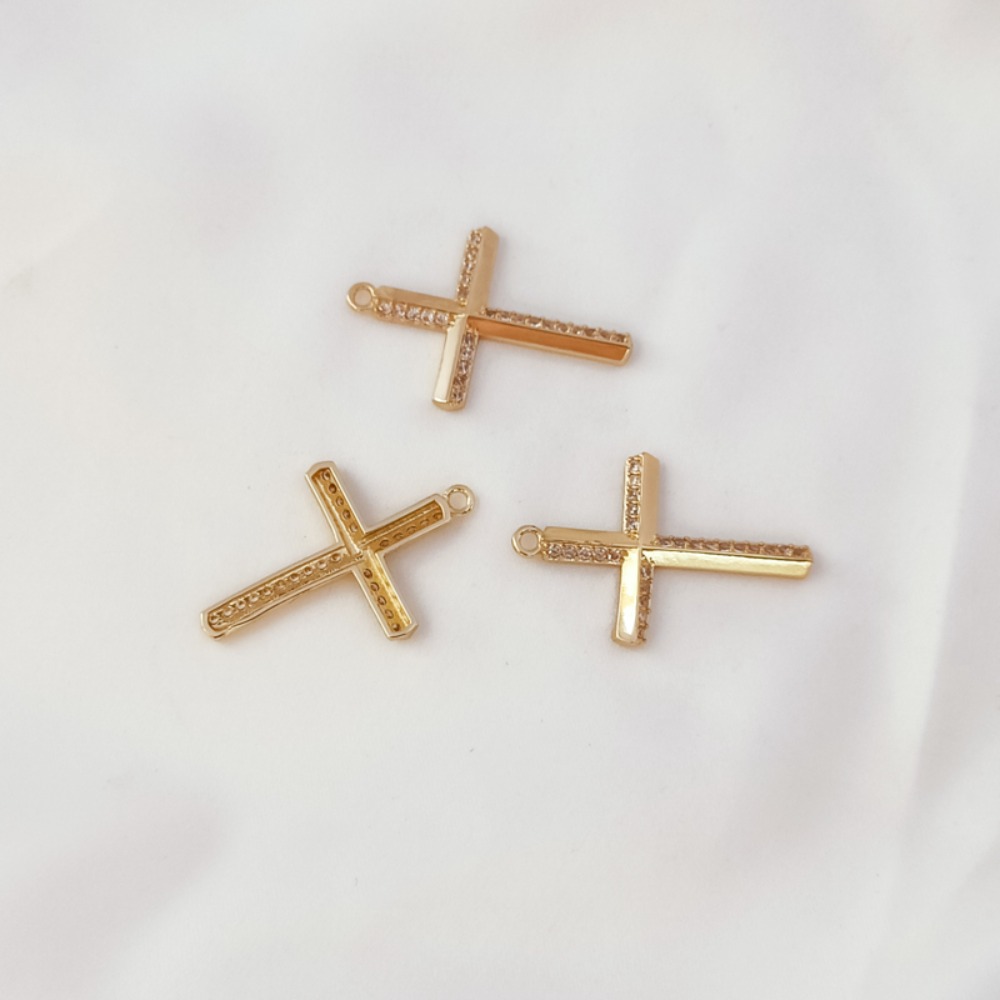 14 Ayar Altın Kaplama Zirkon Ç - Cross Pendant Necklace Gold incelemesi ve fiyatı