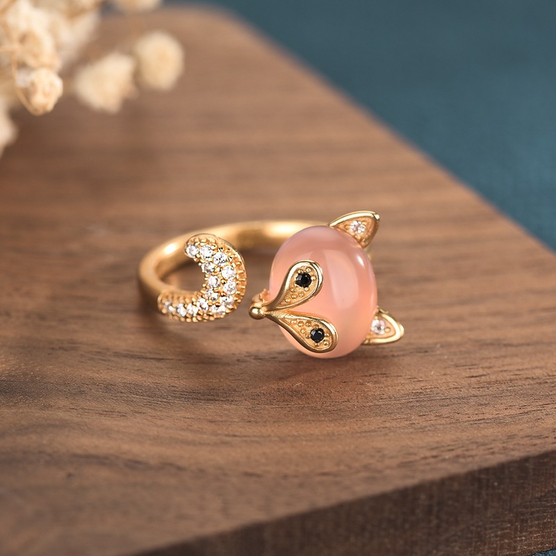 Pembe Doğal Yeşim Tilki Yüzükl - Rings incelemesi ve fiyatı