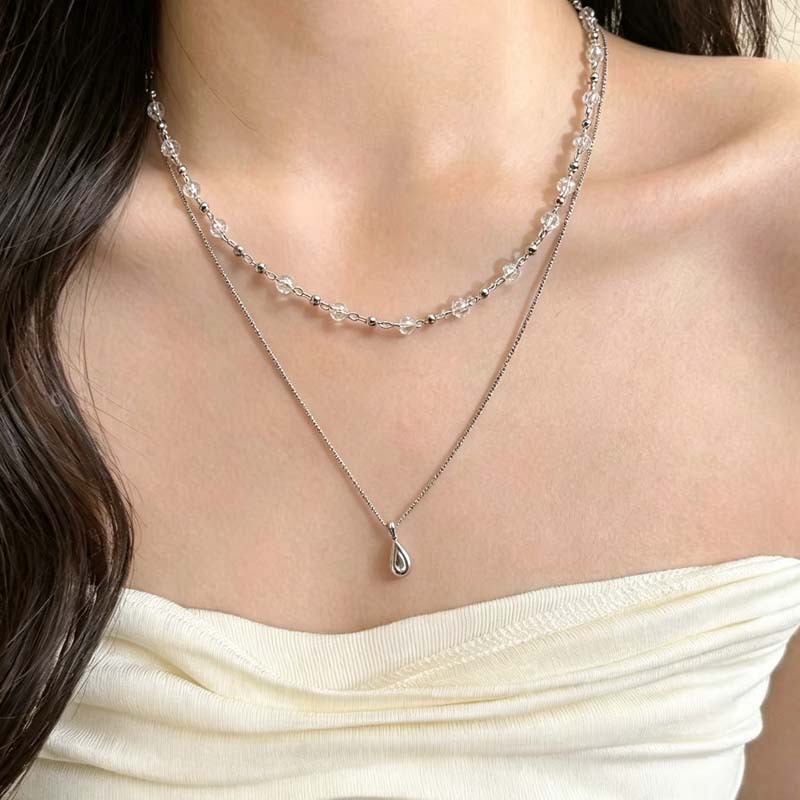 Yeni Moda Su Damlası Kolye Çif - Layered Pendant Necklace Aesthetic incelemesi ve fiyatı