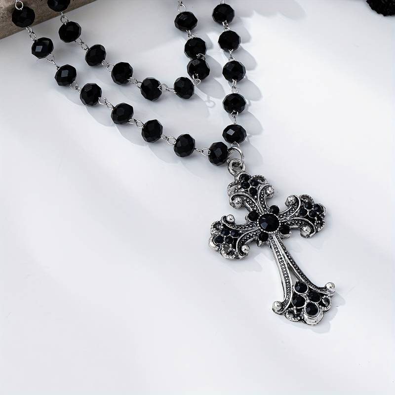 Y2K Grunge Gotik Katmanlı Haç  - Layered Pendant Necklace Aesthetic incelemesi ve fiyatı