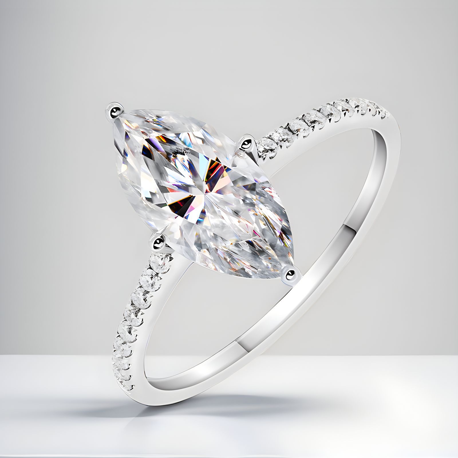 Lüks Gerçek 1 Karat D Renk Mar - Moissanite Engagement Ring 1 Carat incelemesi ve fiyatı