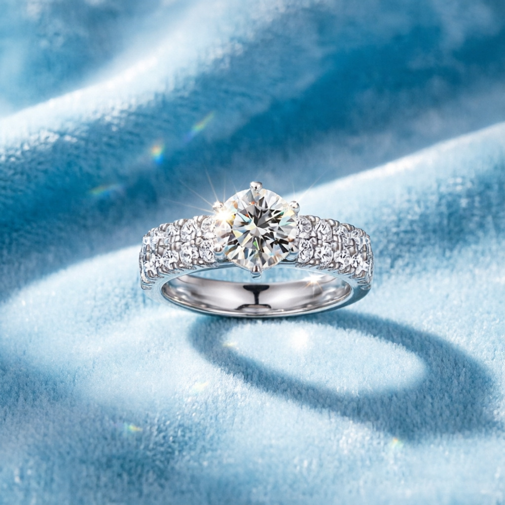 Çok satan moda 100% s925 gümüş - Moissanite Engagement Ring 1 Carat incelemesi ve fiyatı