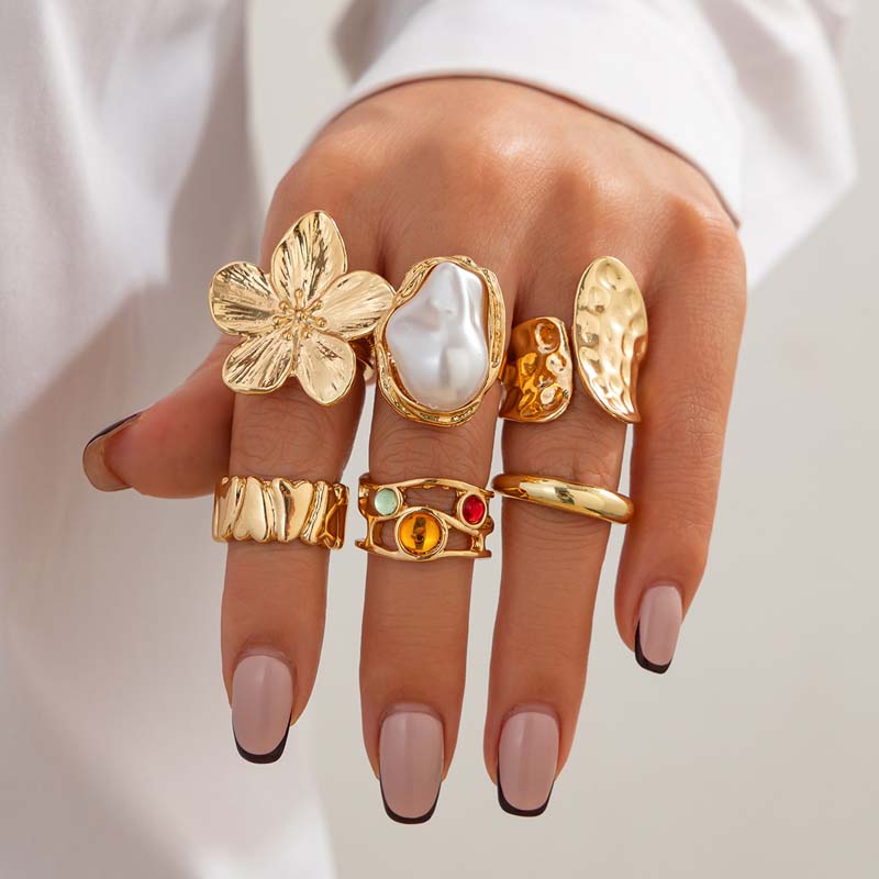 6 adet/takım Vintage Metal Çiç - Vintage Punk Knuckle Rings Set incelemesi ve fiyatı